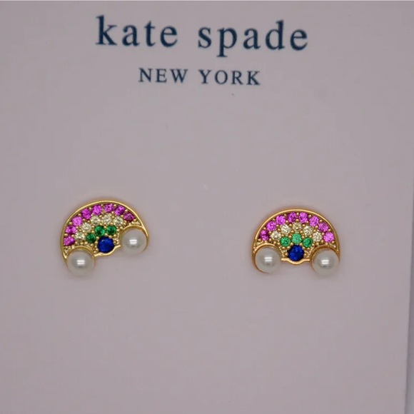 kate spade Jewelry - Kate Spade Rainbow Pearl Rhinestone Studs
